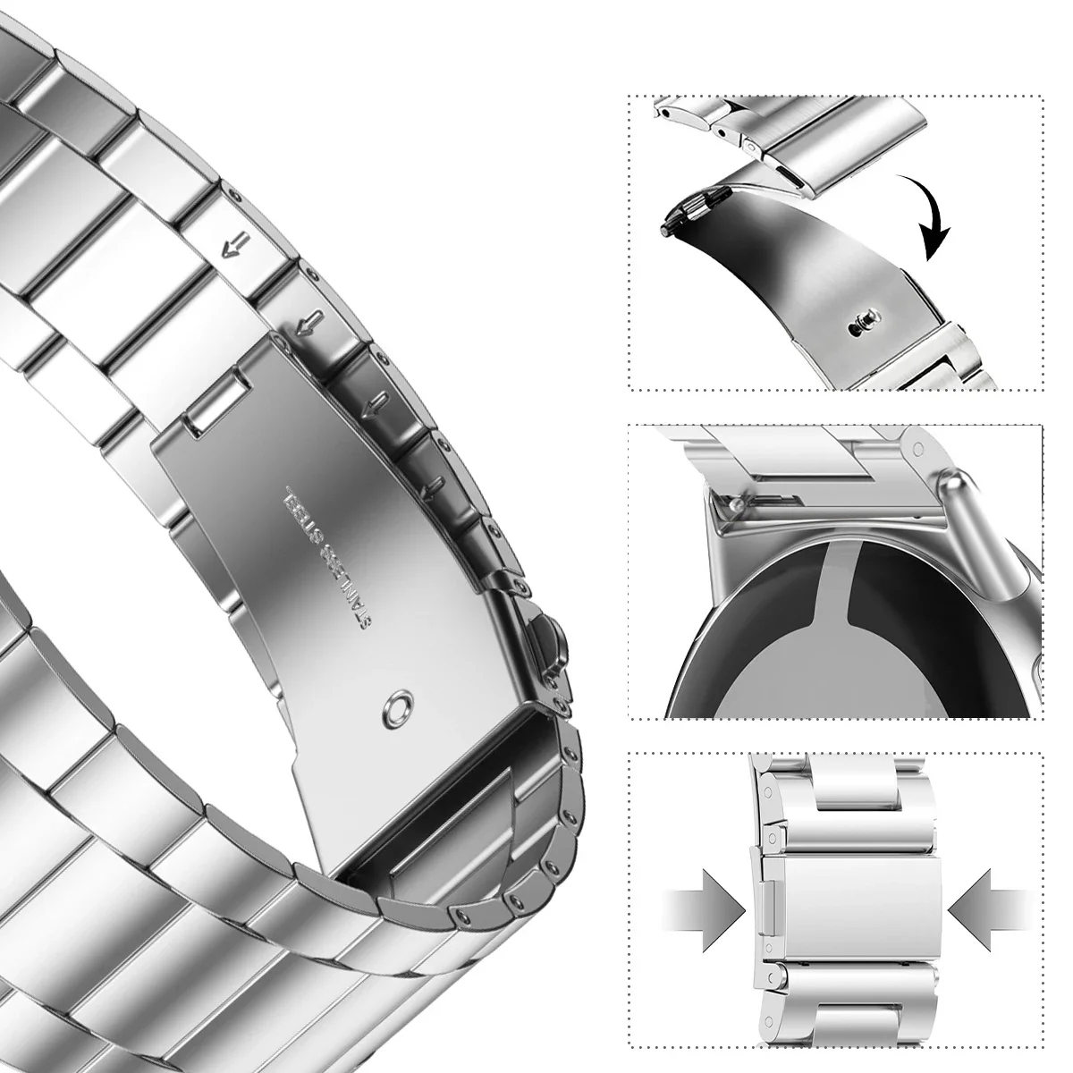 Edelstahlarmband für Google Pixel Watch 4 3 41 mm 45 mm. Ersetzen Sie das Armband für Google Pixel Watch 1 2 3 Bandzubehör ohne Lücken – Detail 6