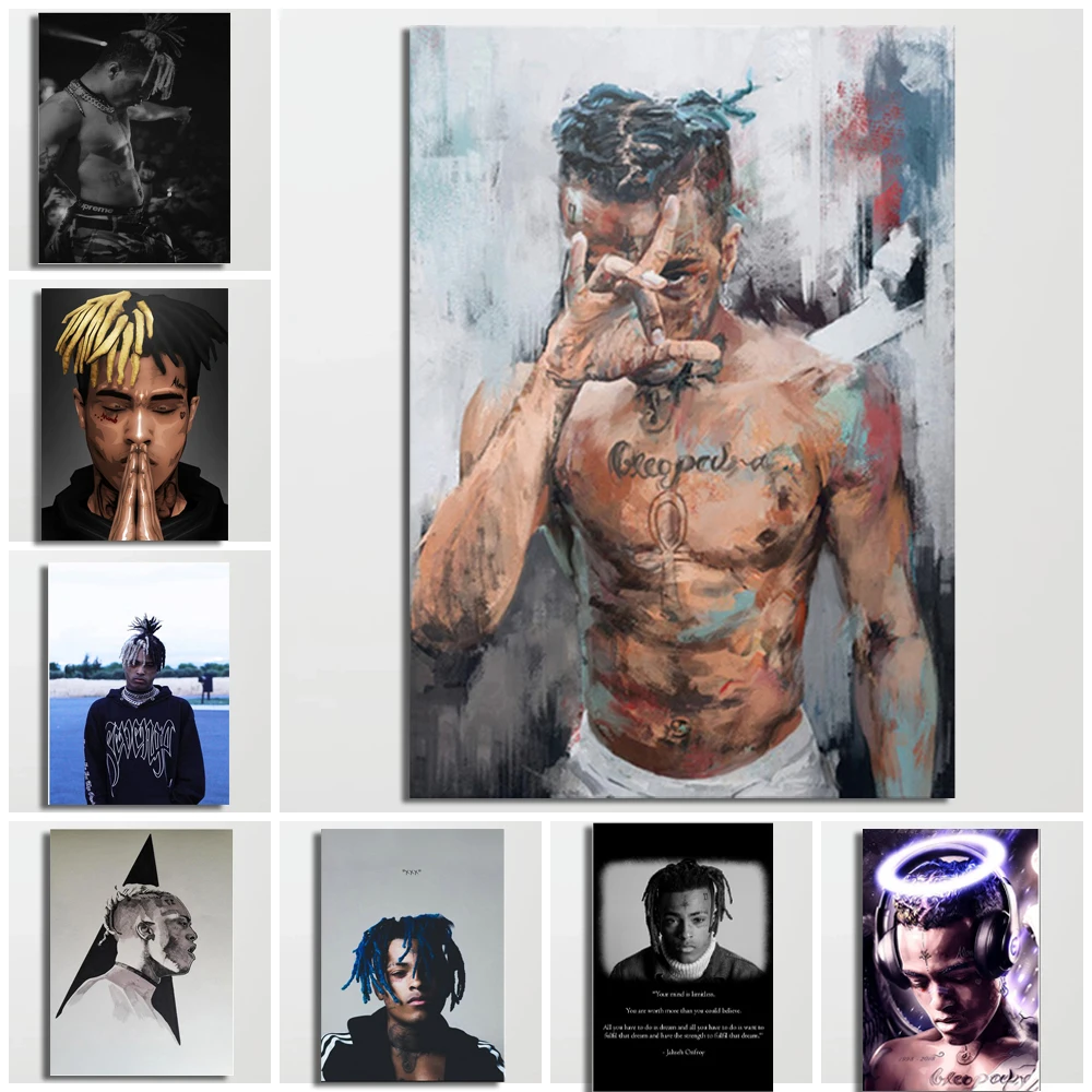 Hip Hop Music Star XXXTentacion Jahseh Dwayne Onfroy Rap Singer Art Poster Canvas Painting Print for Home Decor Wall Art Poster