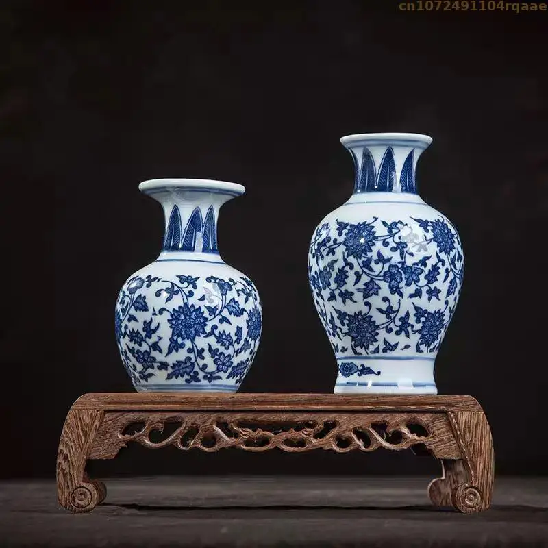 

Figurines Vase Flower Pot Miniature Sorting Table Coffee Tea Sets Pedestal Standing Flower Base Bonsai Plant Shelf Wooden Stand