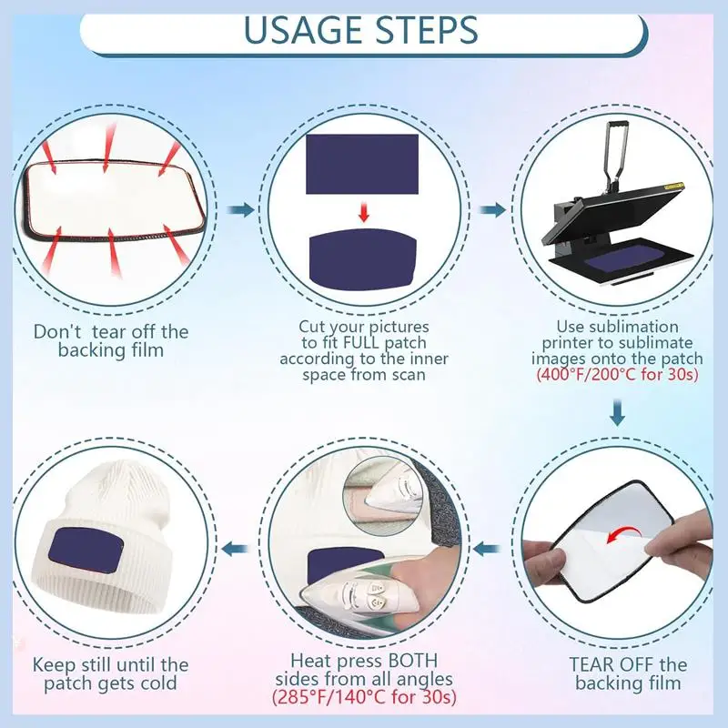 

AS63-Sublimation Blanks Patches 40 Pcs Iron-On Patch With Black Border,Adhesive Badges For DIY Hats Backpack T-Shirt Project