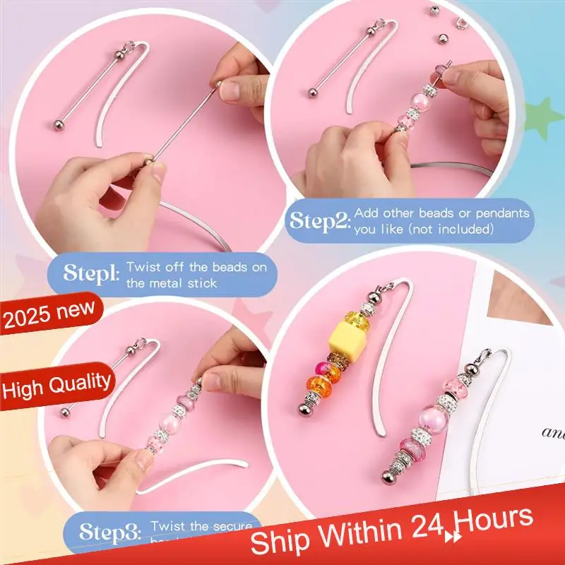 

AC18(Guaranteed) 20 Pcs Beadable Bookmarks DIY Metal Blank Bar Bookmark Silver For Beads Modern Beaded Bookmark Craft Jewelry Pe