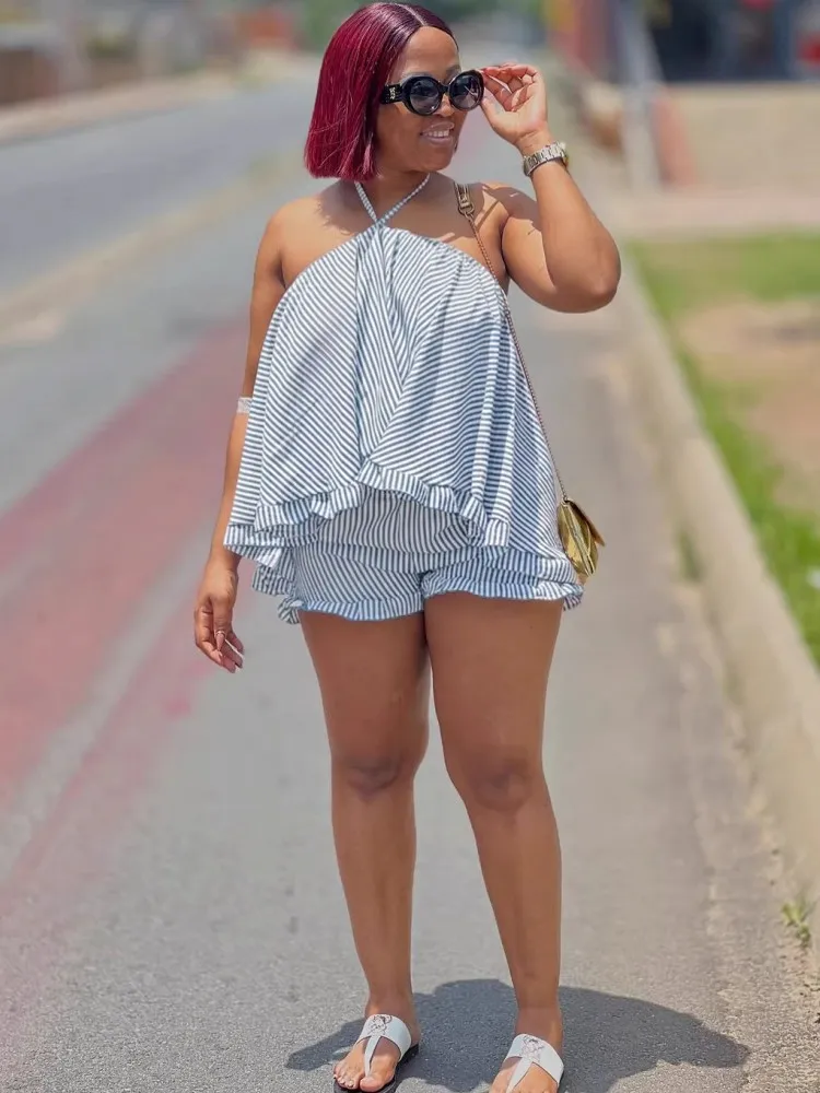 

Комплект из двух предметов для женщин, новинка 2026 года, весна-лето, комплекты-двойки, топ и шорты с широкими штанинами, костюмы, одежда