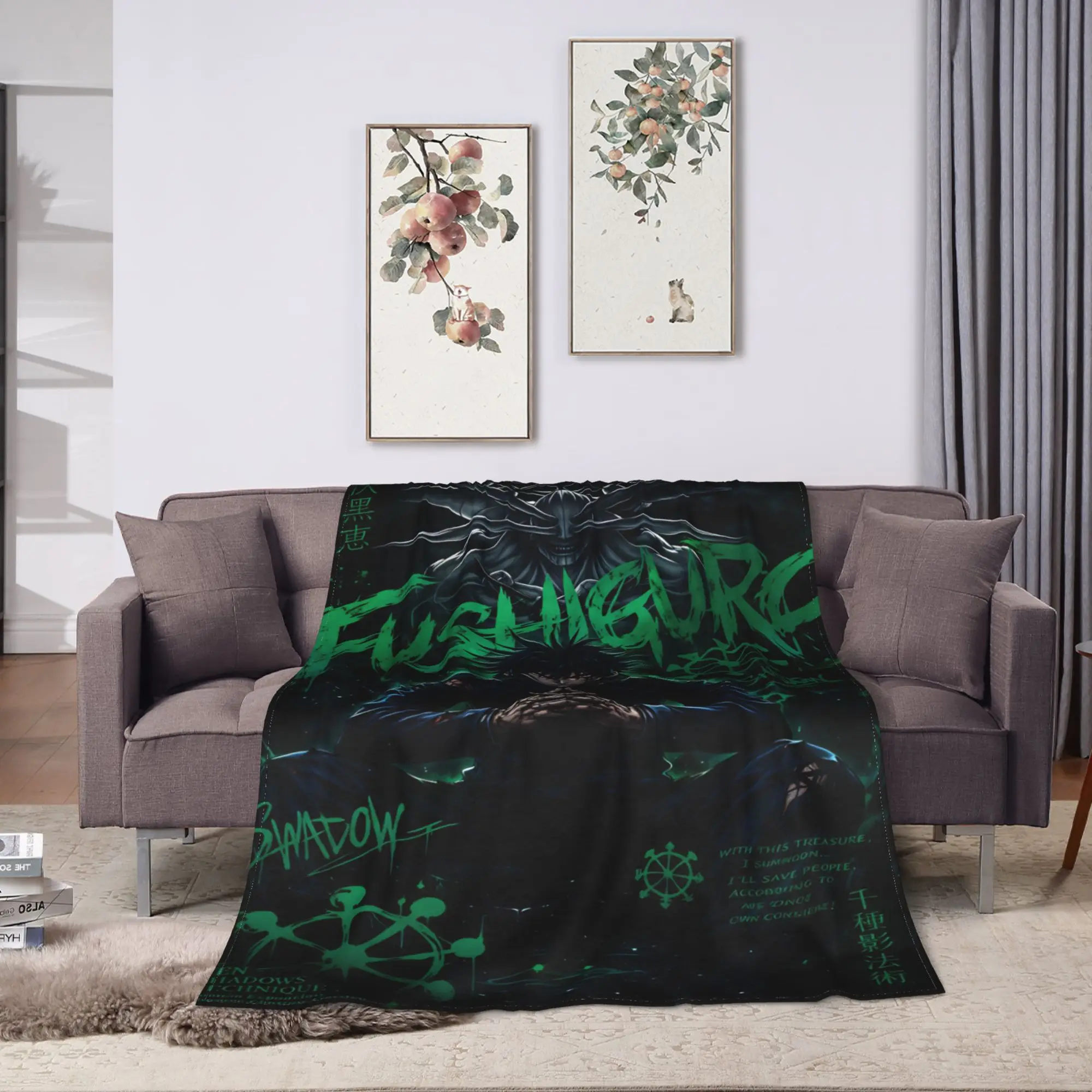 Jujutsu Kaisen Warm Soft Blanket  Picnic Plush Throw Blanket Fashion Outdoor Flannel Bedspread Sofa Bed Cover