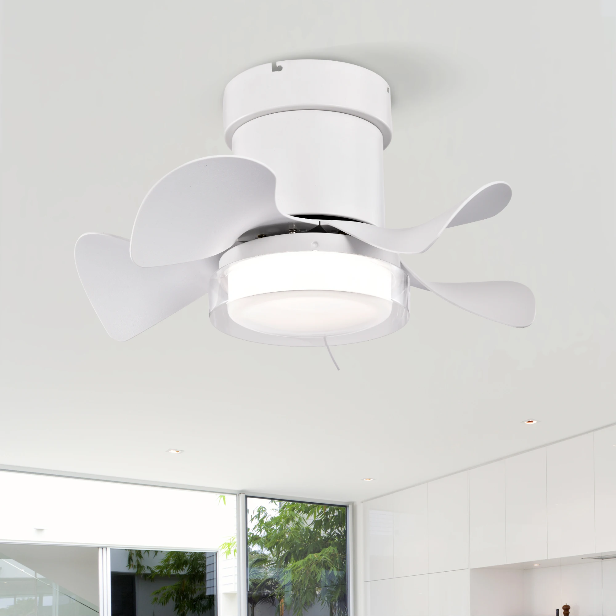 21 inch Ceiling Fan with 3 Color Temperatures Light and Remote Control DC Motor Powerful and low noise Small Space ceiling fan f