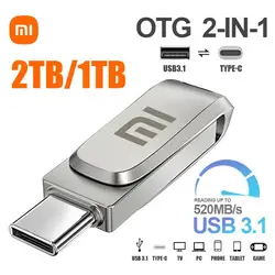 Xiaomi-Pendrive OTG tipo C para teléfono inteligente y PC, Mini memoria Usb de Metal de 512GB, 128GB, 3,0 GB, 1TB, 2TB