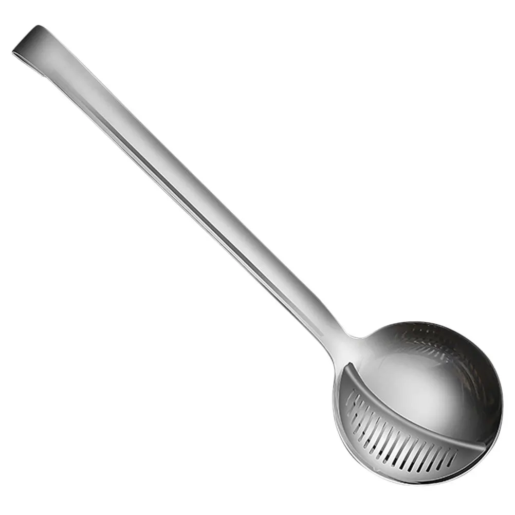 

Stainless Steel Oil Separator Ladle Dual-Purpose Soup Scoop Skimmer Spoon High-Temperature Resistant Kitchen