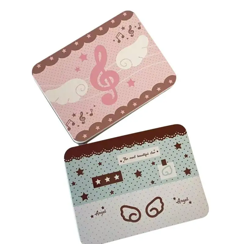 *1/2Pcs Korean-style Star Angel Flip-top Small Iron Box, Portable Waterproof Card Sticker Storage Box With High Aesthetic Appeal