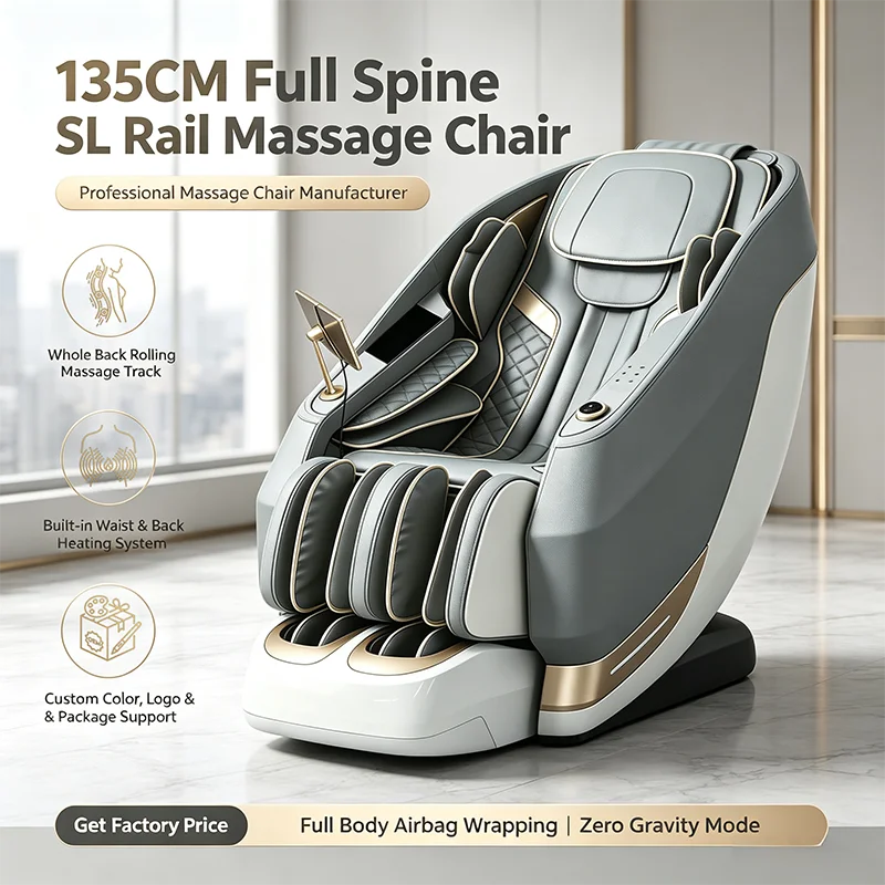 Zhipin 2026 Luxus 4D Massagesessel SL-Track Ganzkörper-Shiatsu-Massagegerät mit Infrarot-Physiotherapie-Funktion