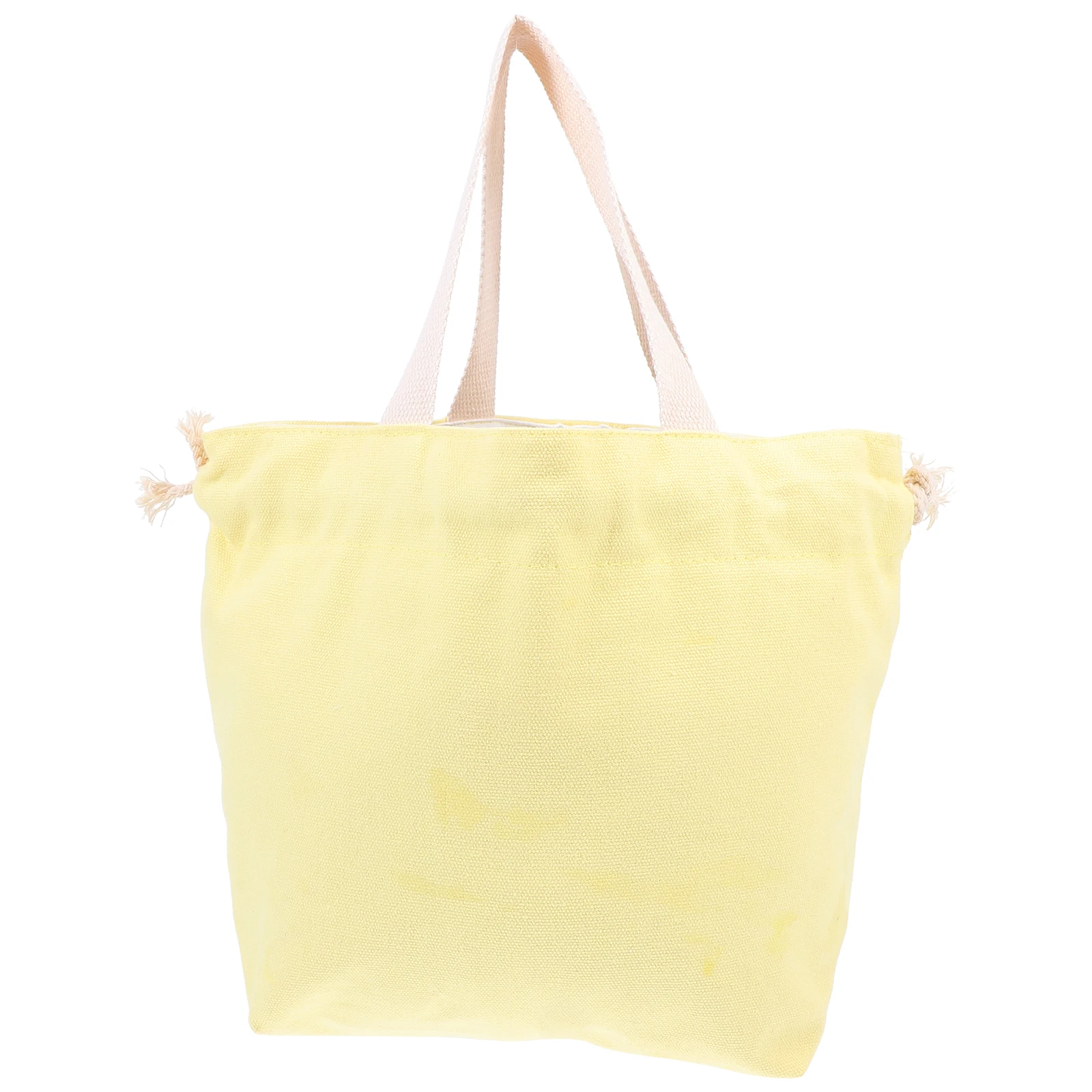 

Premium Canvas Box Portable Bento Tote Large Capacity Easy Clean High Strength Drawstring Closure Storage for Work Study