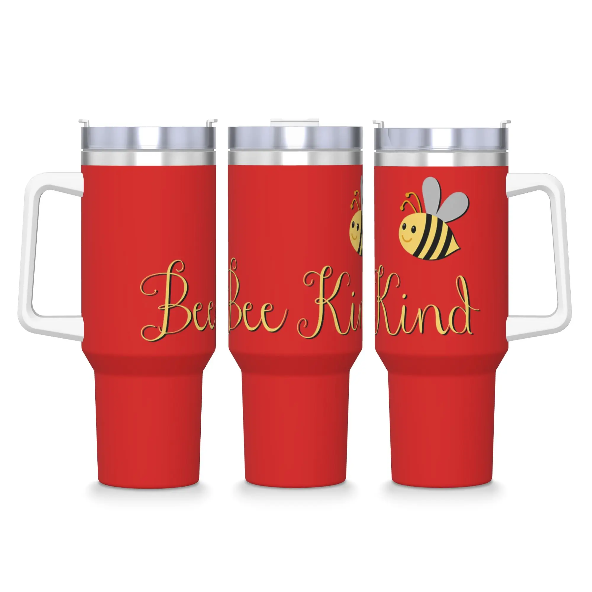 Stainless Steel Tumbler Bee Kind Cute Bumblebee Thermal Mug  Portable Cold and Hot Car Mugs Driving Design Water Bottle
