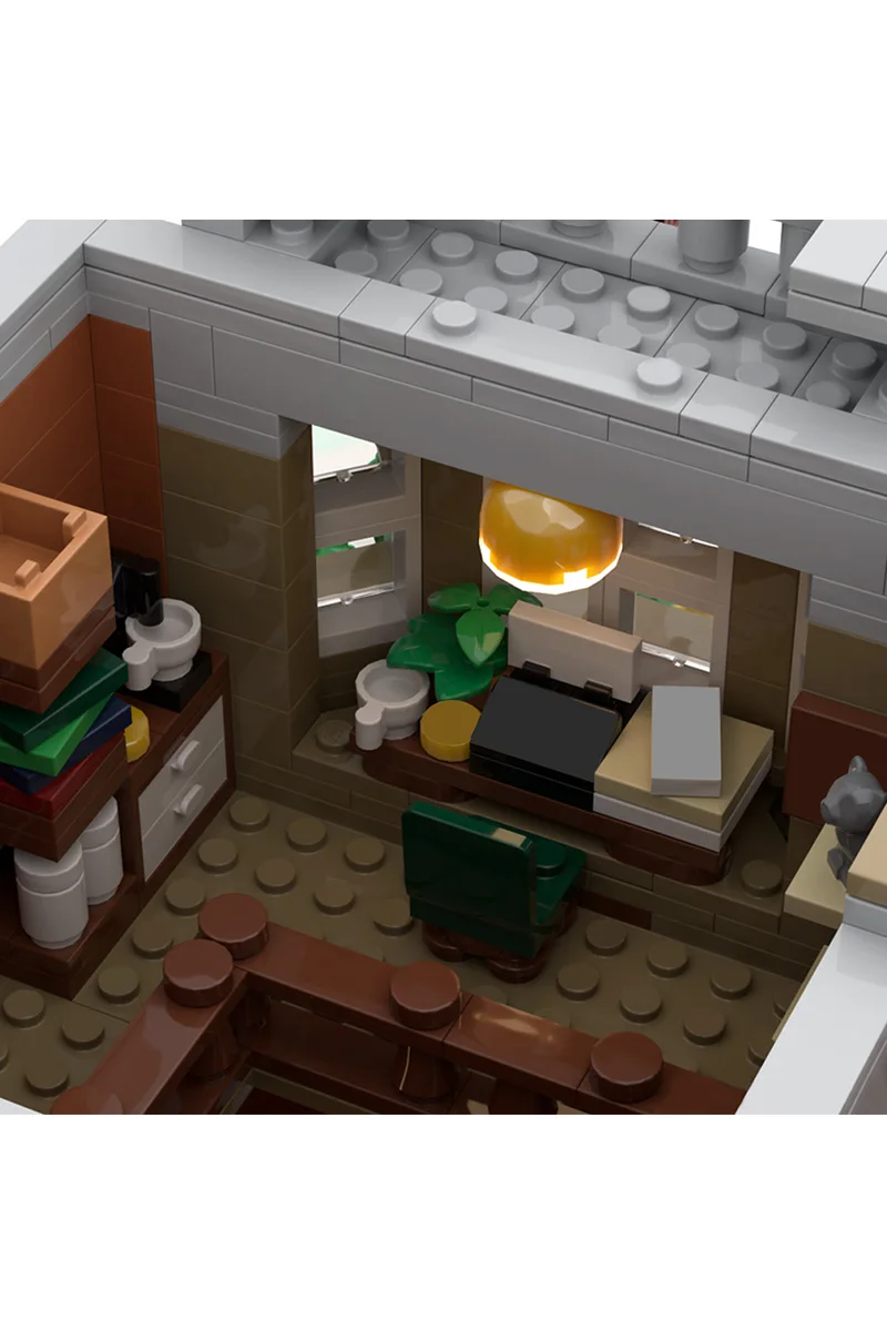 

MOC-202302 Village Square Building Blocks Model Medieval Village Square Architecture Street View Bricks Assembly Toys Kids Gifts