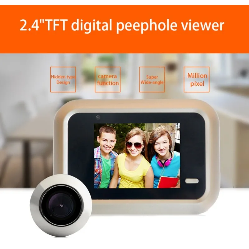 

2.4 Inch Doorbell Peephole Viewer Digital Door Camera 120° LCD HD Pixels Cat Eye Door Bell Outdoor Smart Home Security Monitor