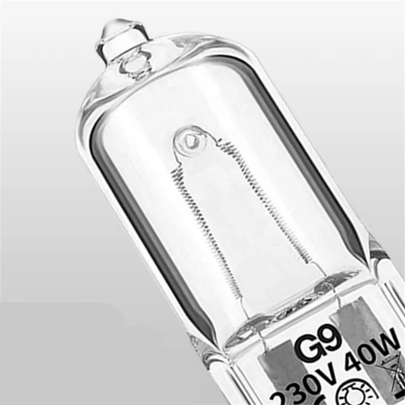 5/10PCS G9 220V หลอดไฟ LED ใส่ลูกปัดคริสตัลโคมไฟหลอดไฟฮาโลเจน Eco หลอดไฟฮาโลเจนแคปซูล 18W 20W 25W 40W 60W