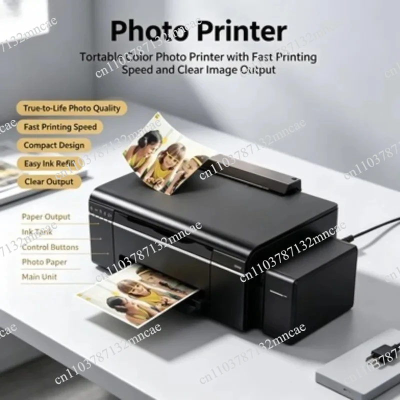 L805 ink tank 6-color A4 inkjet photo printer wireless sublimation printing for booth business image heating