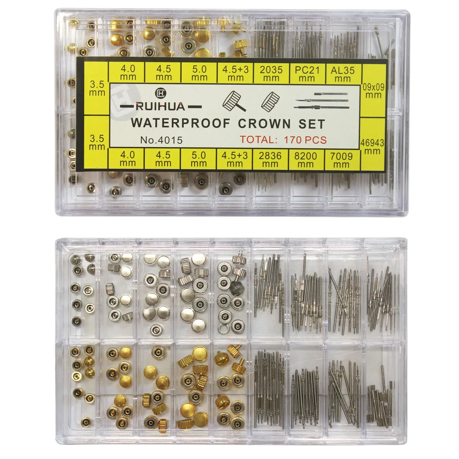 Multisize Watch Winding Stem Extender Extension Bar + Crowns Replacement Part Stainless Steel Watch Repair Accessory Watch Maker