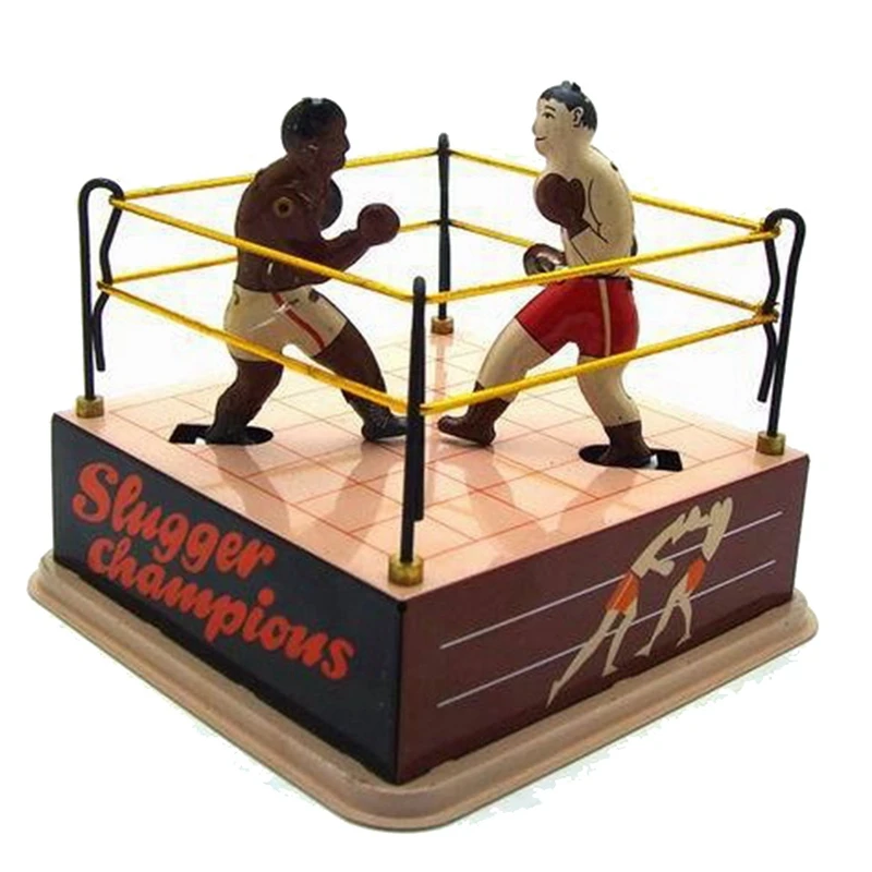 

WISH Clockwork Boxing Toy Nostalgic Themed Boxing Ring Toy Decoration Retro Collectible