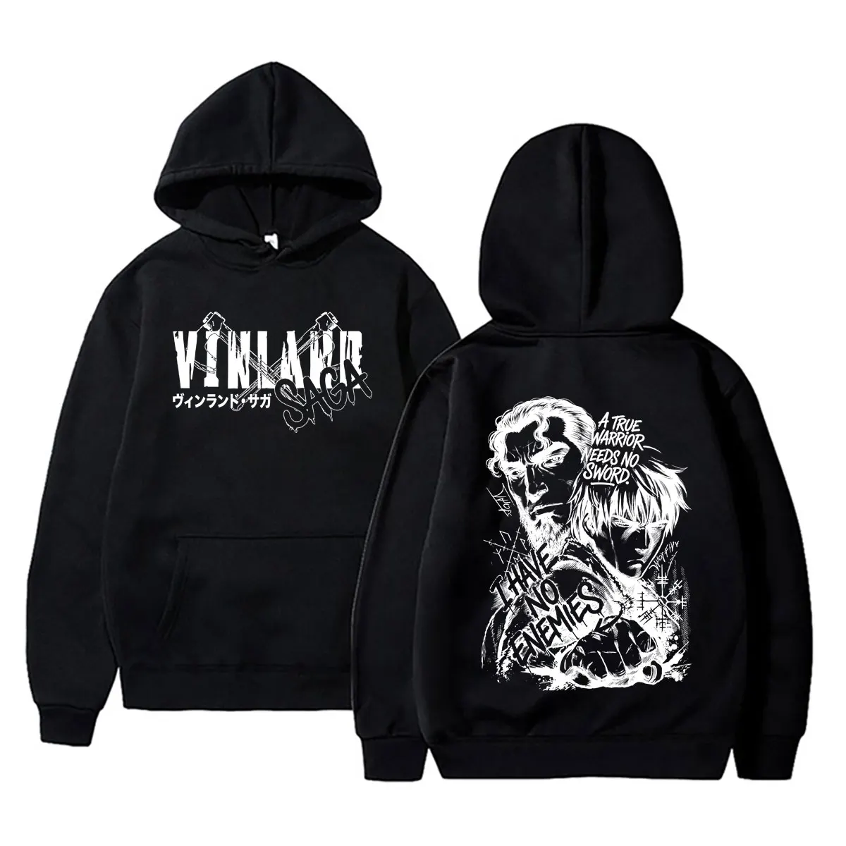 Anime Vinland Saga Thorfinn A True Warrior Needs No Sword I Have No Enemies Hoodie Men Women Manga Oversized Pullover Hoodies