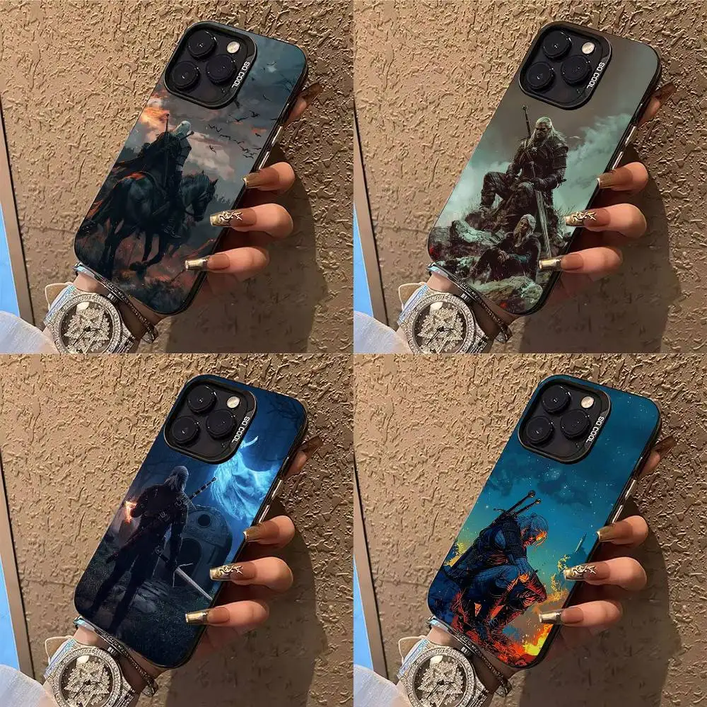 حافظة هاتف Game T-The Witcher 3 لهاتف iPhone 17,16,15,14,13,12,X,8,Pro,Max,Plus,E,SE4,Air,Mini IMD أسود غير لامع #1