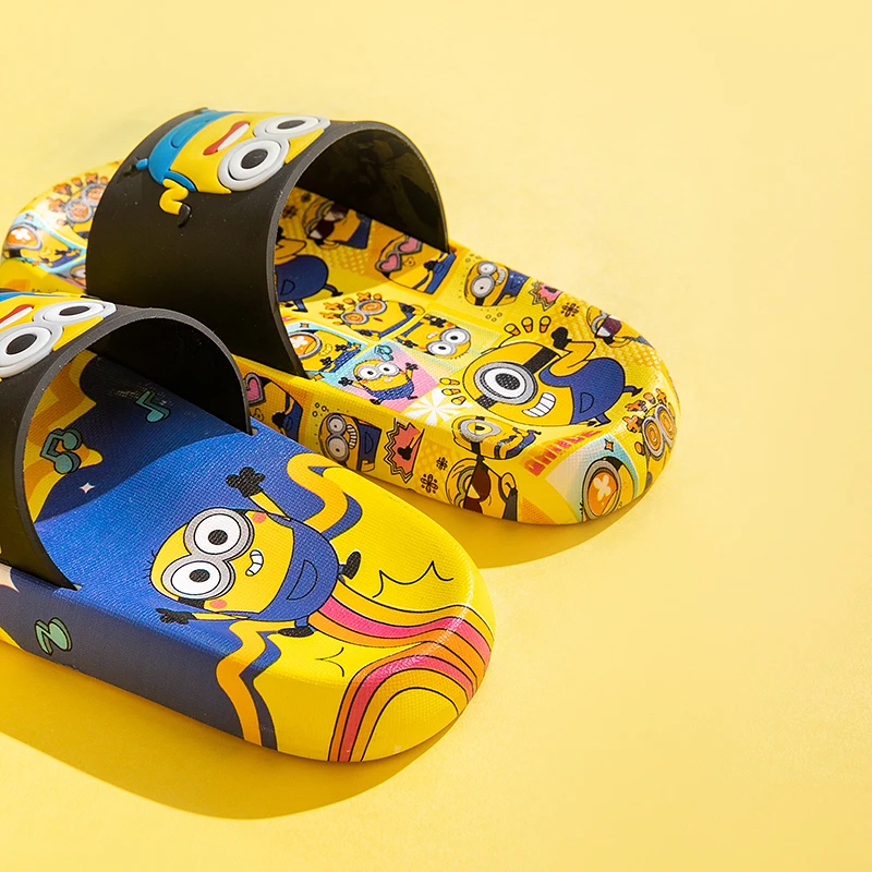 Summer Minions Slippers For Children Boys And Girls Indoor Non-slip Soft Sole Slippers Cartoon Cute Minions Slippers