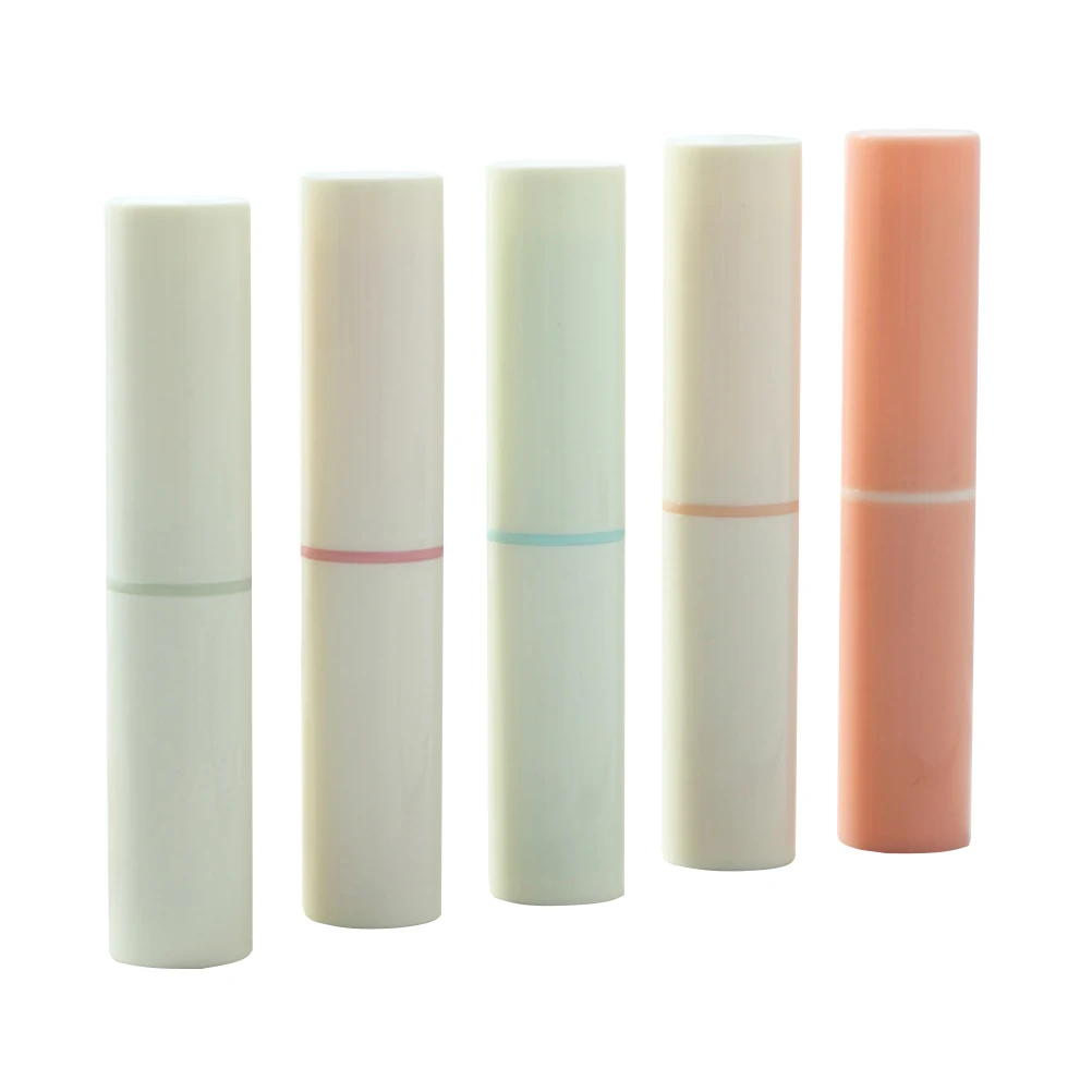 

5pcs 4g Women Empty Plastic Lip Balm Tubes Containers Lip Gloss Storage Container for Ladies and Girls (Light Green + Orange + B