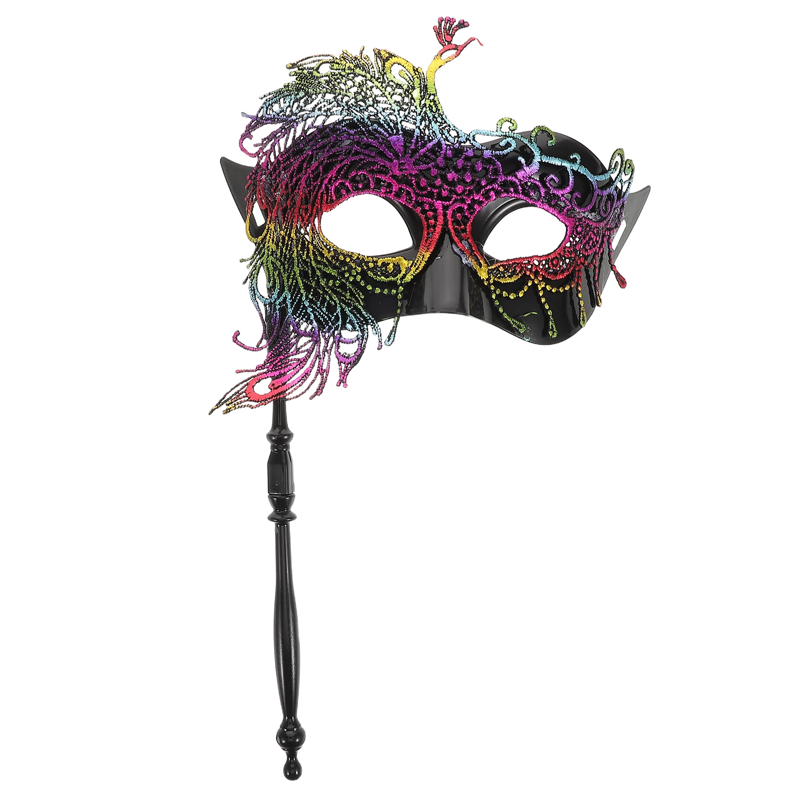 

Handheld Stick Lace Mask Elegant Lightweight Material Masquerade Ball Costume Party Carnival Accessories Female Fancy Mask
