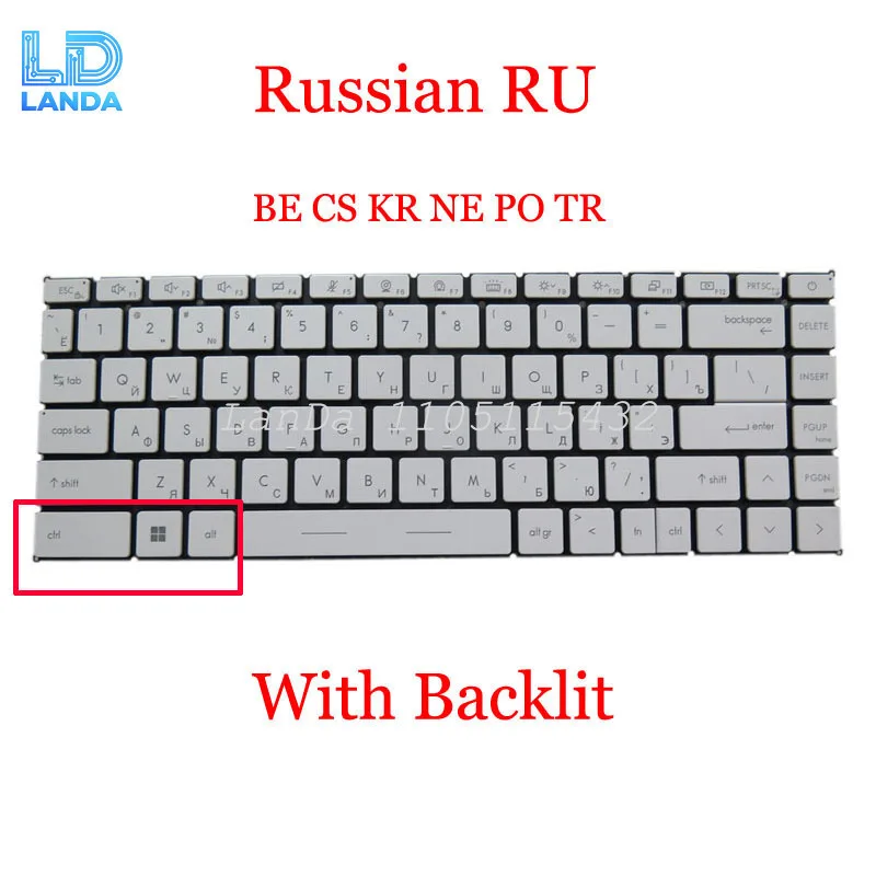

Backlit RU TR BE PO NE KR CS Keyboard For MSI Summit B14 B15 A11M A11MOT A11MT Summit E14 E15 A11SCS A11SCST White No Frame New