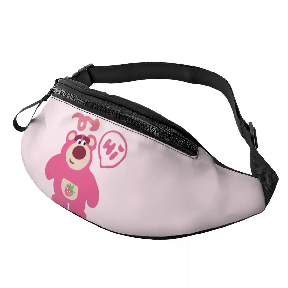 Custom Hello Lotso Huggin Strawberry Bear Fanny Bag Crossbody Waist Pack Men Women Cycling Camping Phone Money Pouch