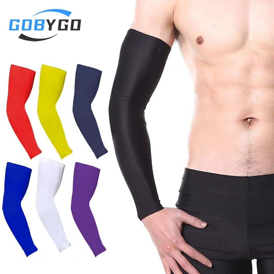 

GOBYGO 1 шт., спортивный компрессионный рукав, защита от ультрафиолета, велосипедные рукава, нарукавник, манжета, баскетбол, велоспорт, летний бег