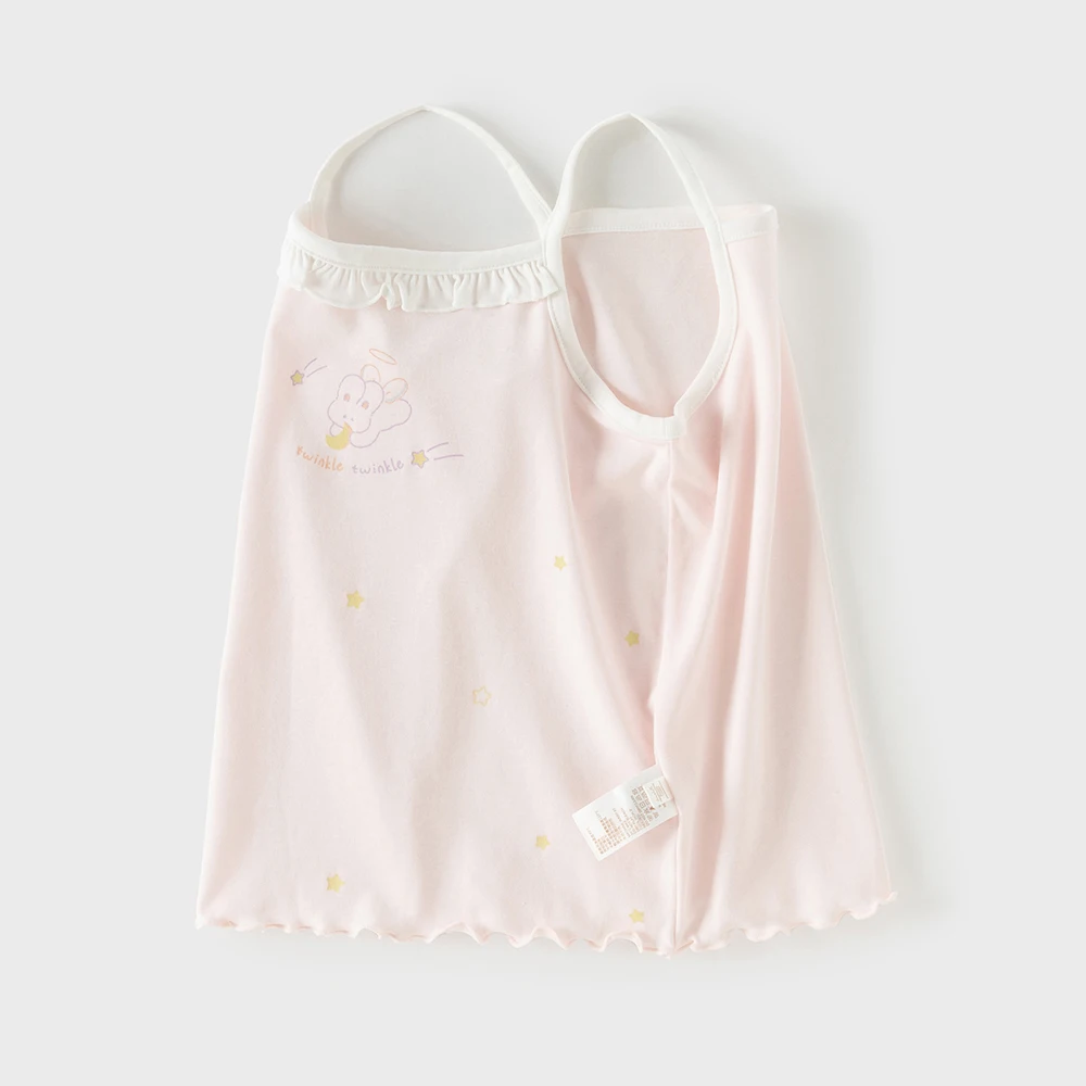Dave Bella Girls Vest Summer Children Camisoles Casual Lovely Print Baby Sleeveless Tops Antibacterial Bottoming Shirt DB2261708