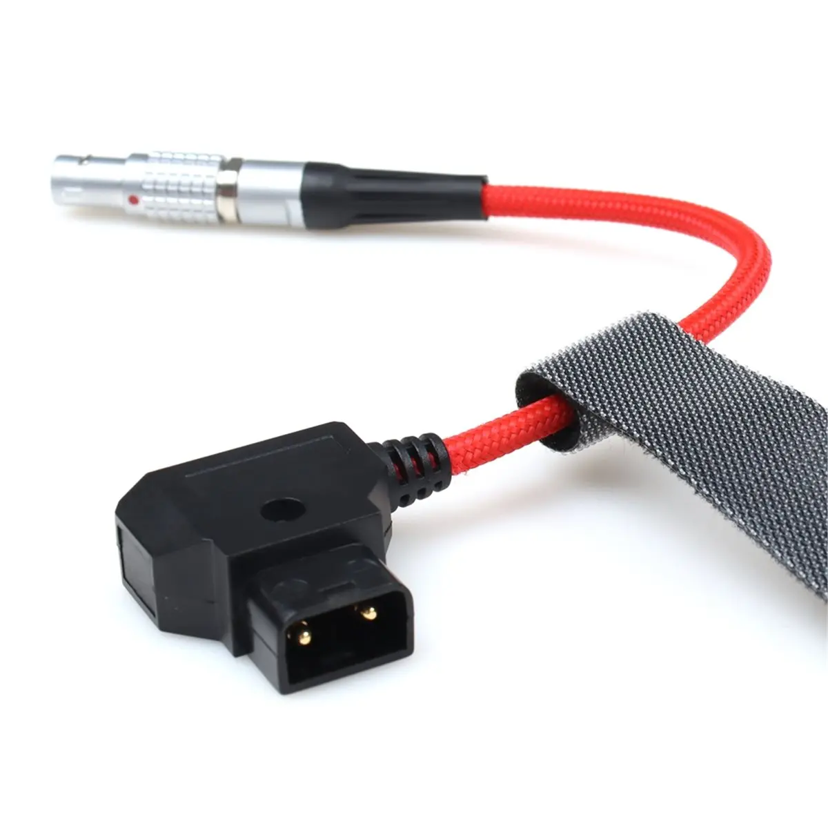 D-Tap to 0B 2Pin Power Cable, 20CM Black Nylon Braided Straight Camera Power Cord