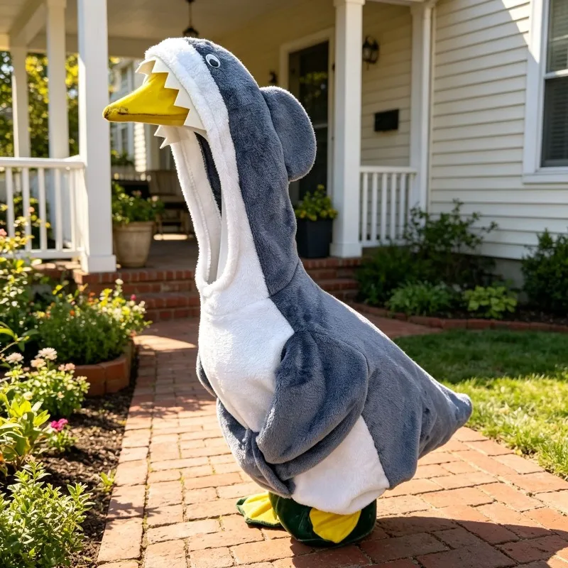 Christmas Porch Goose Dress Up Nightgown Party Supplies 23 Inch Porch Goose Pajamas Yard Goose Statue Sleeping Bag