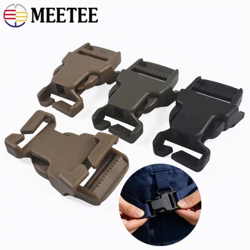 

5/10/20Pcs Meetee 25mm Plastic Bag Strap Buckle for Sewing Backpack Side Clasp Hook Quick Release Buckles DIY Bags Accessories