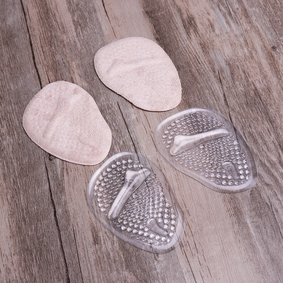 

2Pairs Forefoot Pads Silicone Gel Cushion Pain Relief High Heel Insoles Anti-Skid Sweat Absorption Soft Silicone Forefoot
