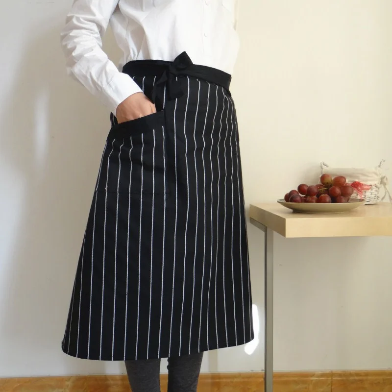 

65x70cm Cotton Dark Color Striped Adult Men Waist Apron Home Kitchen Supplies Cooking Cleaning Tool