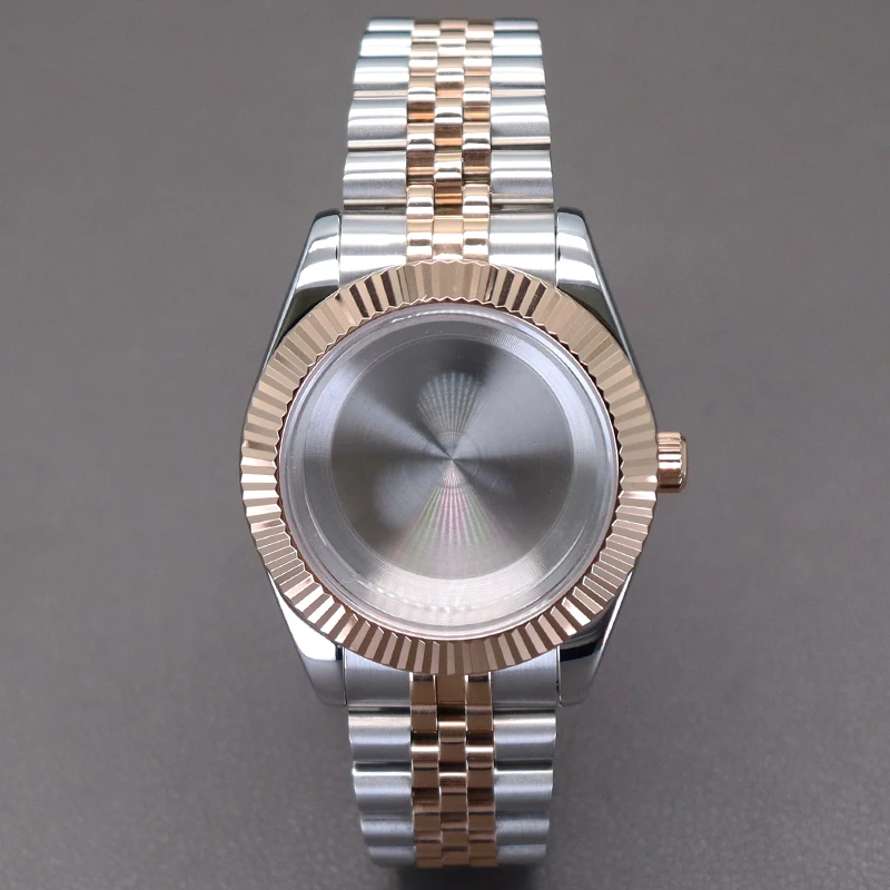 Srebrne i różowe złoto 36 mm 40 mm Luksusowe męskie etui na zegarki Pasek do Nh34 Nh35 Nh36 Nh38 Miyota 8215 Tarcza mechanizmu Oyster Datejust