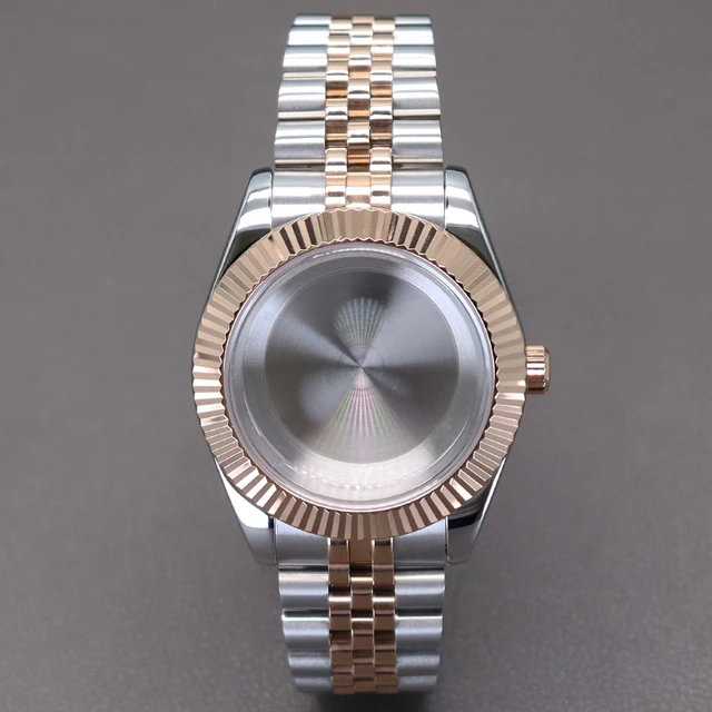 Srebrne i różowe złoto 36 mm 40 mm Luksusowe męskie etui na zegarki Pasek do Nh34 Nh35 Nh36 Nh38 Miyota 8215 Tarcza mechanizmu Oyster Datejust