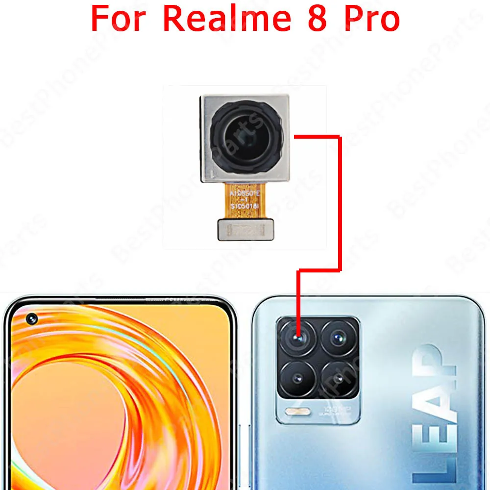 Front Selfie Back View Big Camera For Realme 8 Pro 8i 8Pro 5G Facing Rear Camera Module Replacement Spare Parts Flex