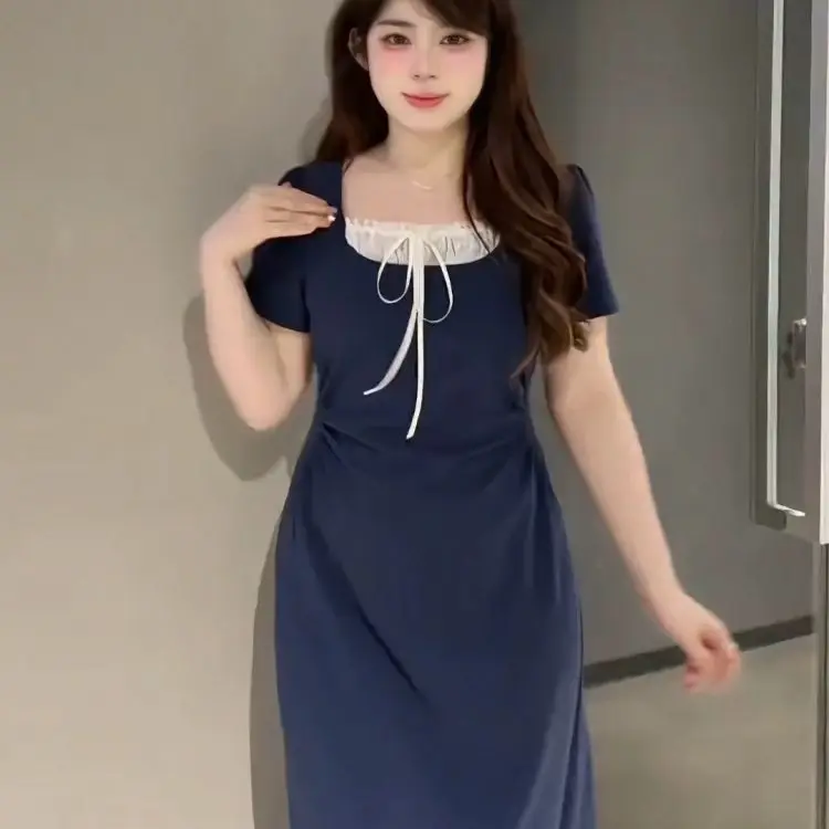 Vestidos de manga curta das mulheres mãe da noiva inverno tweed malha gola acolchoada em camadas faixas recepção aniversário escritório