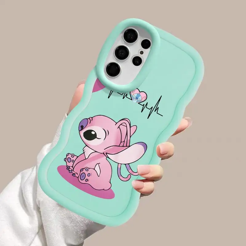 Disney Stich Angle Phone Case for Samsung Galaxy S23 FE S21 S24 Ultra S20 FE S22 Plus Note 20 Ultra Soft Cover