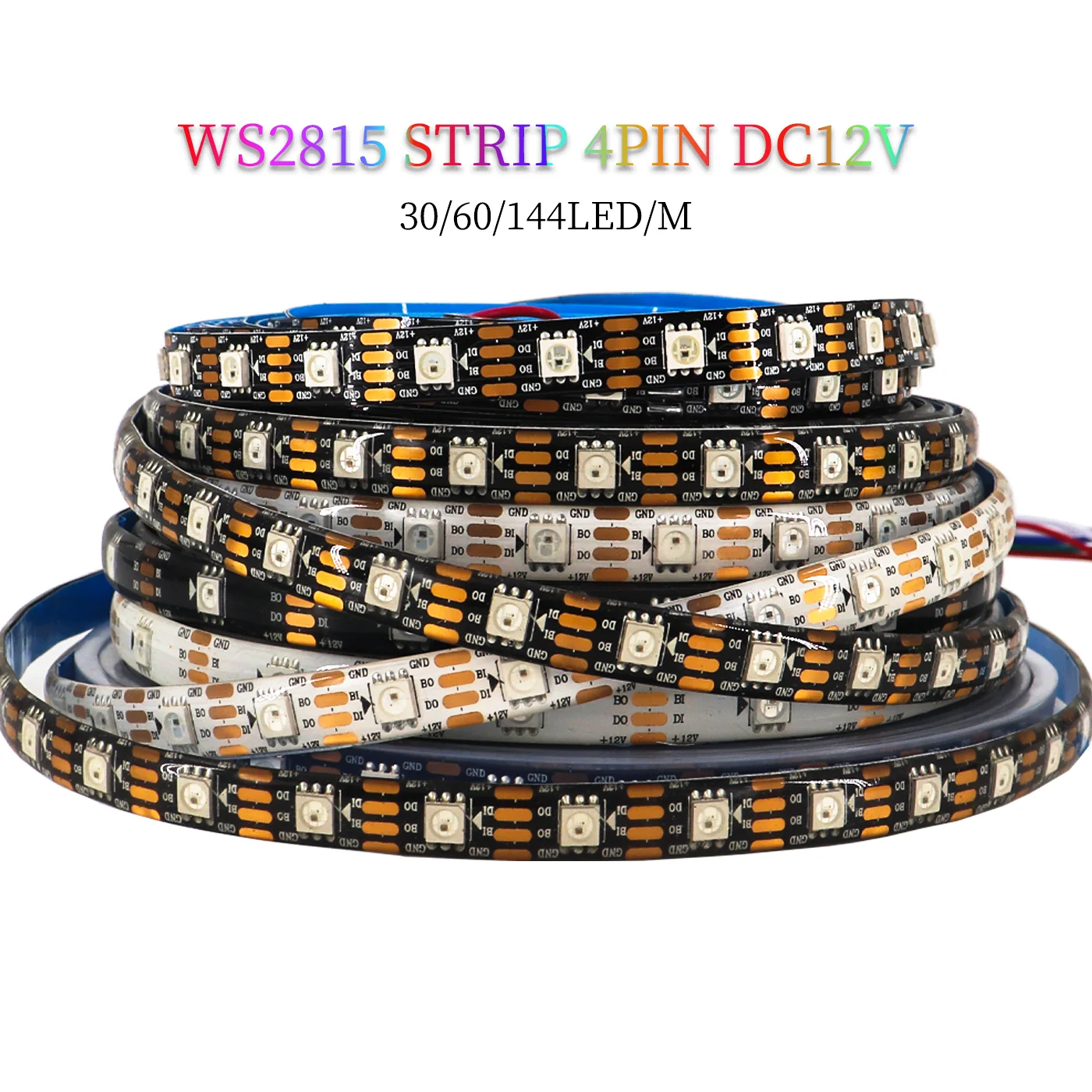 WS2815 dream color changing LED Strip Light RGB Individually Addressable LED Lights Dual Signal 30/60/144Leds/M IP30/65/67 DC12V