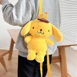 Anime Sanrio Plush Doll Backpack shoulder bag Pom Pom Purin Cartoon Cute Stuffed Satchel Bag Birthday Christmas Gifts