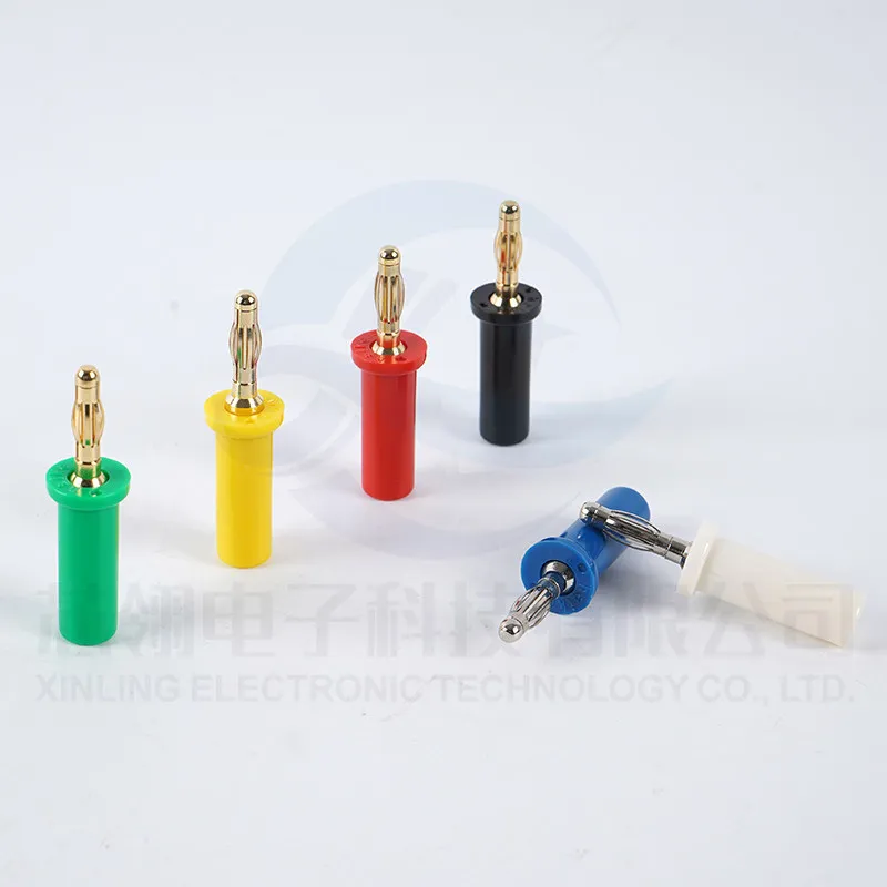 10Pcs pure copper, banana plug 4mm high current and high voltage resistant plug-in welded integrated connector, terminal