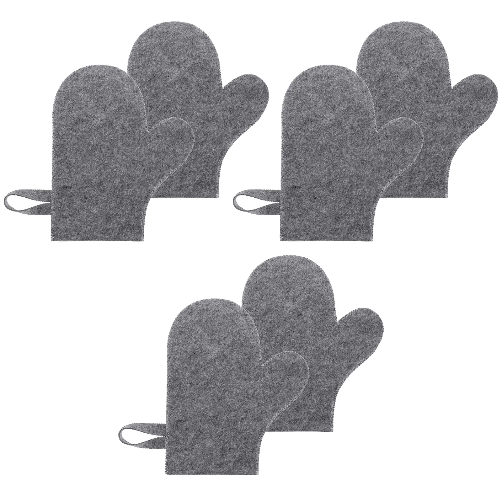 6 pçs resistente ao calor luvas de sauna feltro absorvente chuveiro luvas de banho para casa spa sauna spa luva de banho para mulher