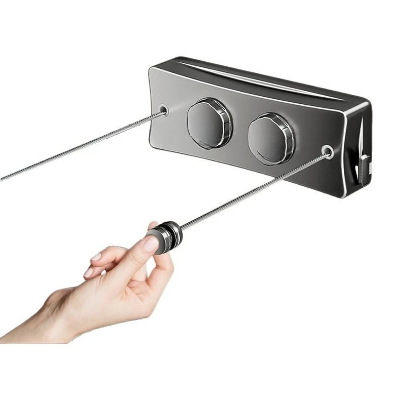 

Double telescopic clothesline, no punching indoors, balcony invisible shrinkage clothesline artifact