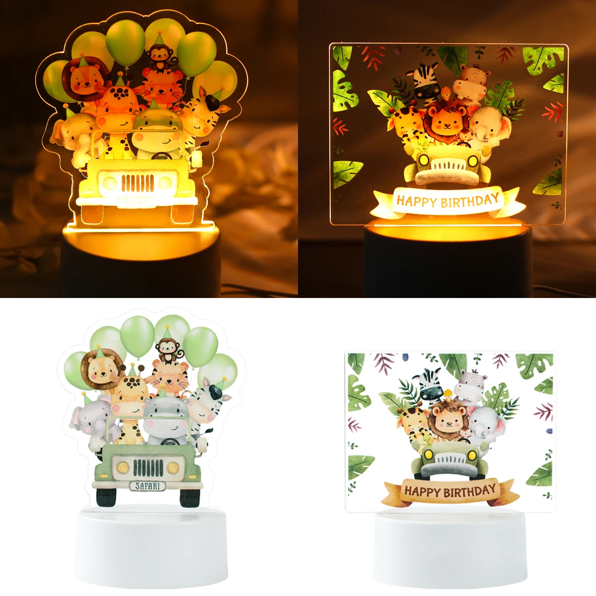 

3D Jungle Animal LED USB Night Light Acrylic Lamp For Kids Child Bedroom Sleep Light for Home Decor Table Lamp Birthday Gift