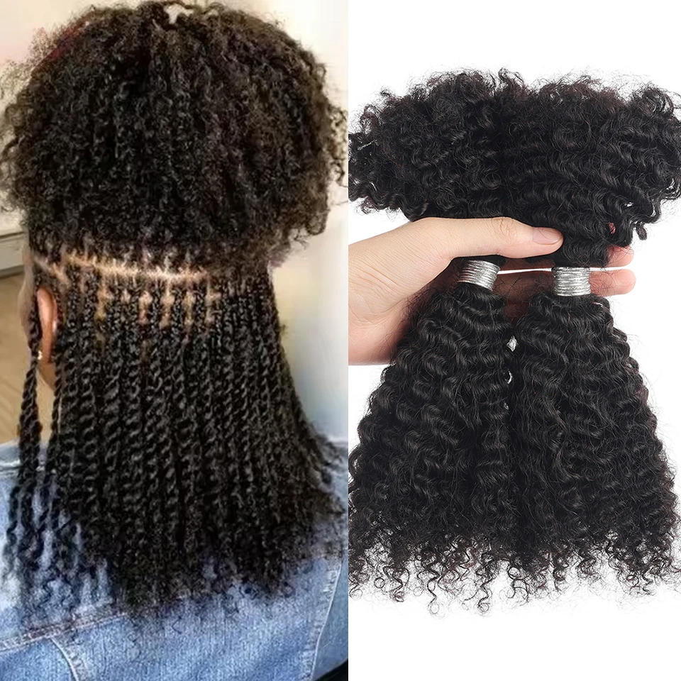 Afro Kinky Bulk Human Hair For Braiding Soft 4B 4C Afro Kinky Curly Human Hair For Locs Dreadlock Extensions Human Braiding Hair