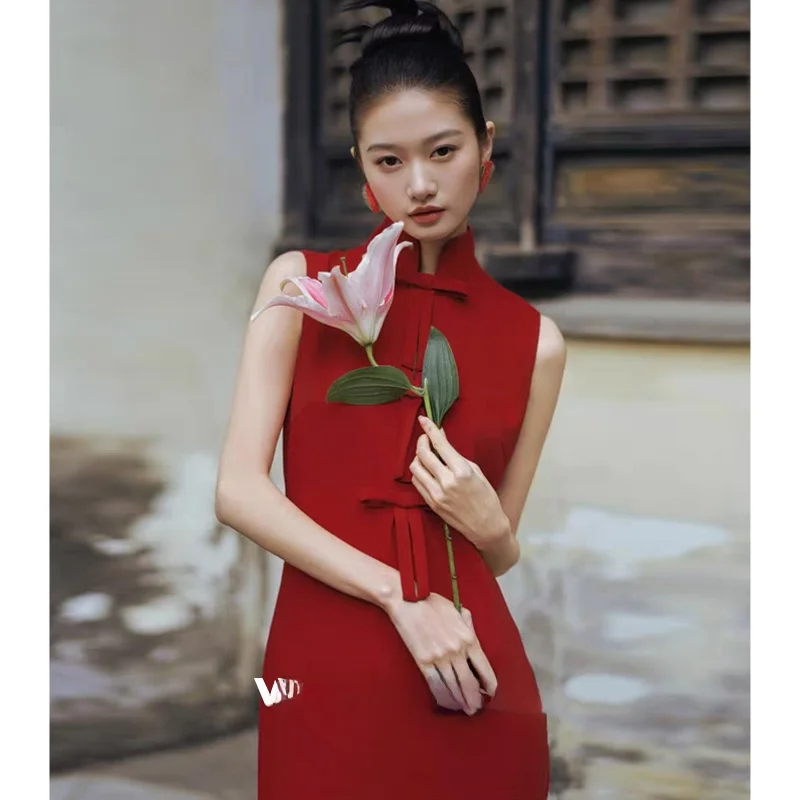 

Wedding Dr New Chinese Sle Engagement Ceremony White Enhancing Red Sequin Evening Gown Beautiful Brid...