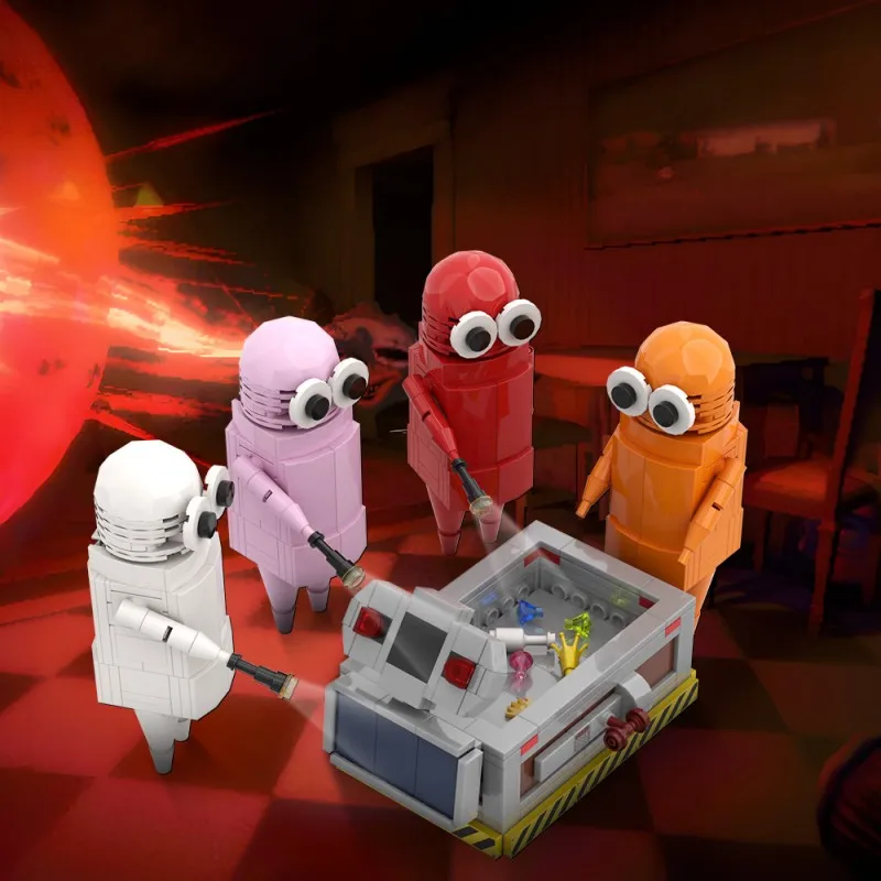 MOC Repo – blocs de Robot de société hantée, figurines de jeu d'horreur multicolores à grands yeux, modèle de jouets à collectionner, cadeau pour adultes et enfants