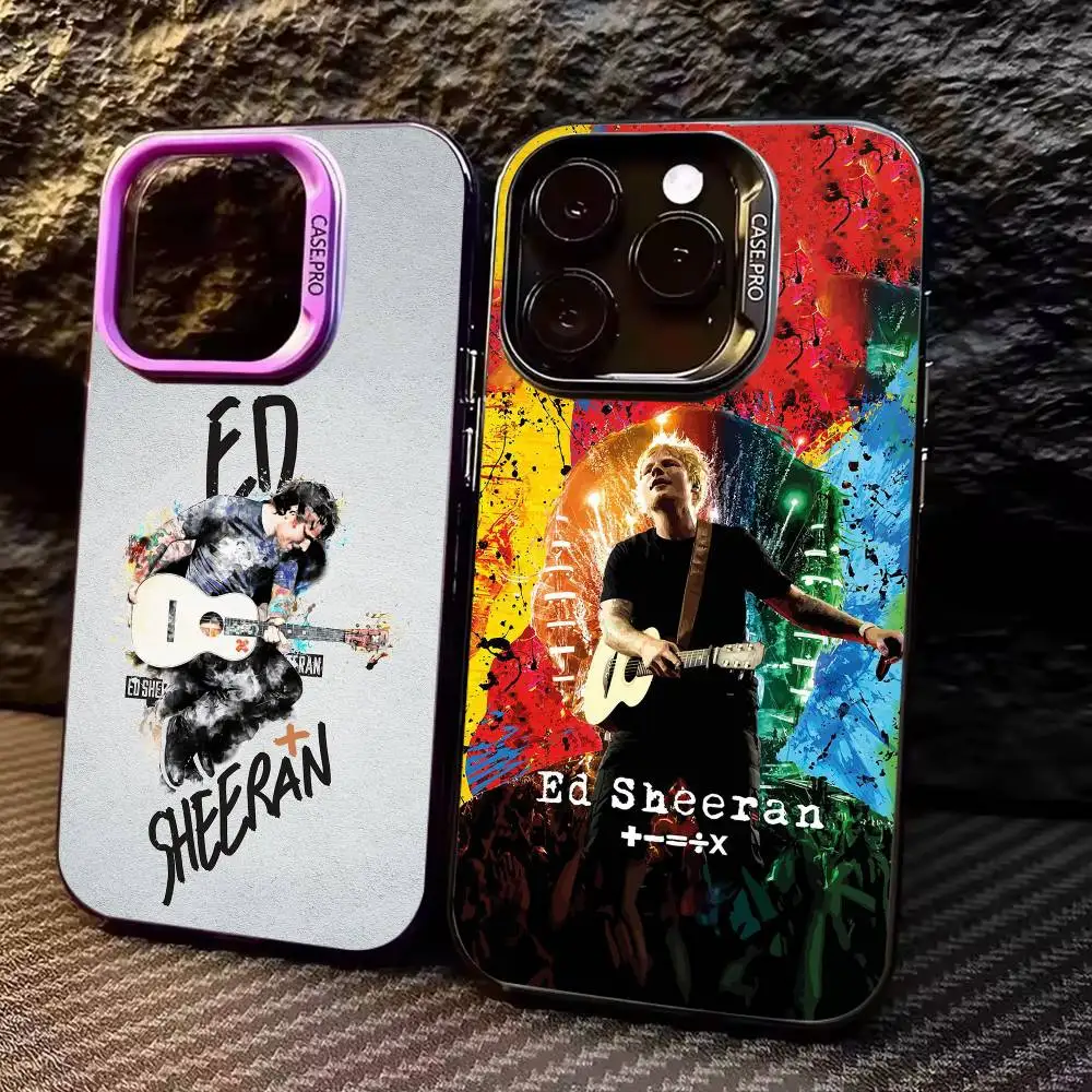 

Singer E-Ed Sheeran Phone Case For iPhone17,16,15,14,13,12,11 Plus,Pro Max Colored Silver Plated Inside Cover