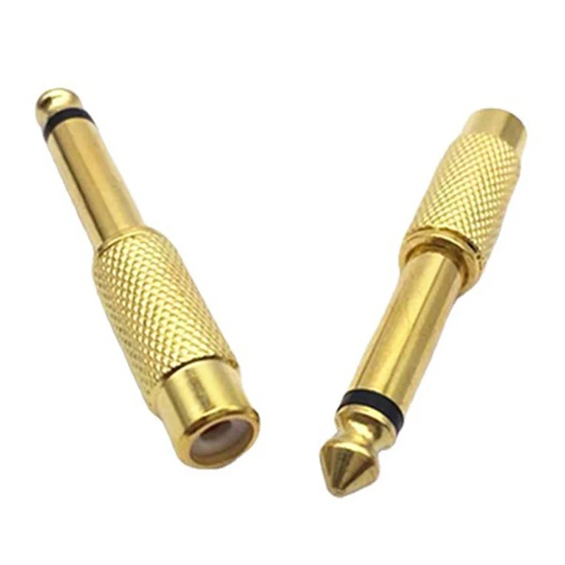 1Pc Gold Plated 6.35mm 1/4